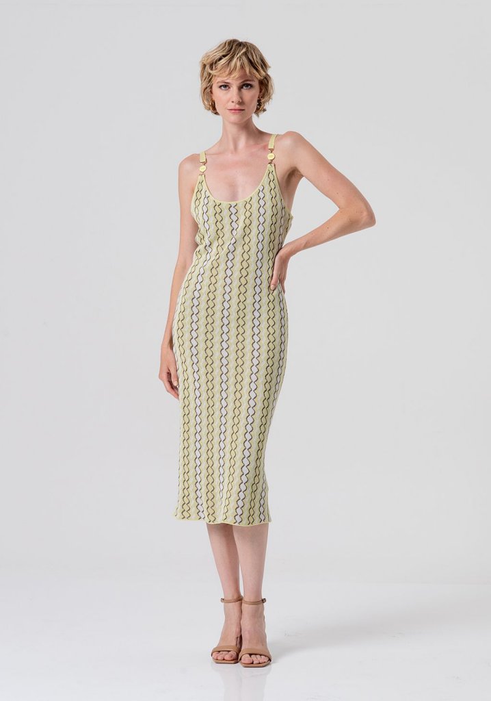 VESTIDO MIDI MULTICOLOR - FRACOMINA