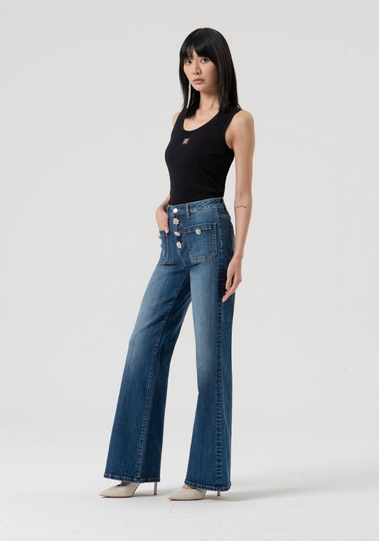 PANTALÓN BOTONES JOYA DENIM - FRACOMINA