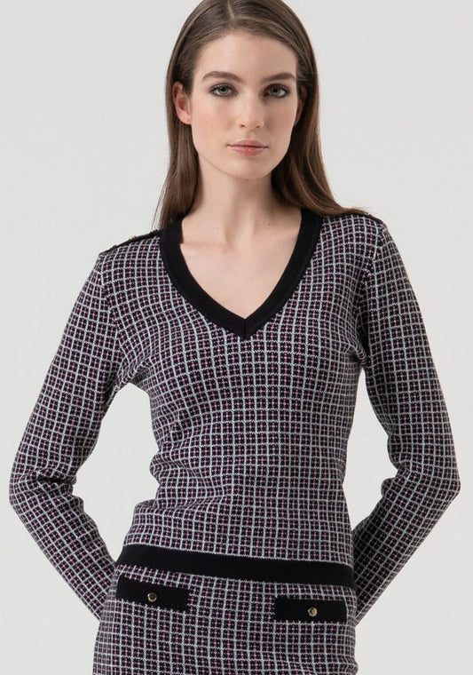 JERSEY EN V ESTAMPADO - FRACOMINA