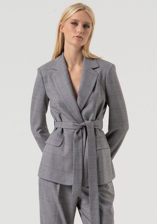 CHAQUETA CUADROS CINTURÓN - FRACOMINA