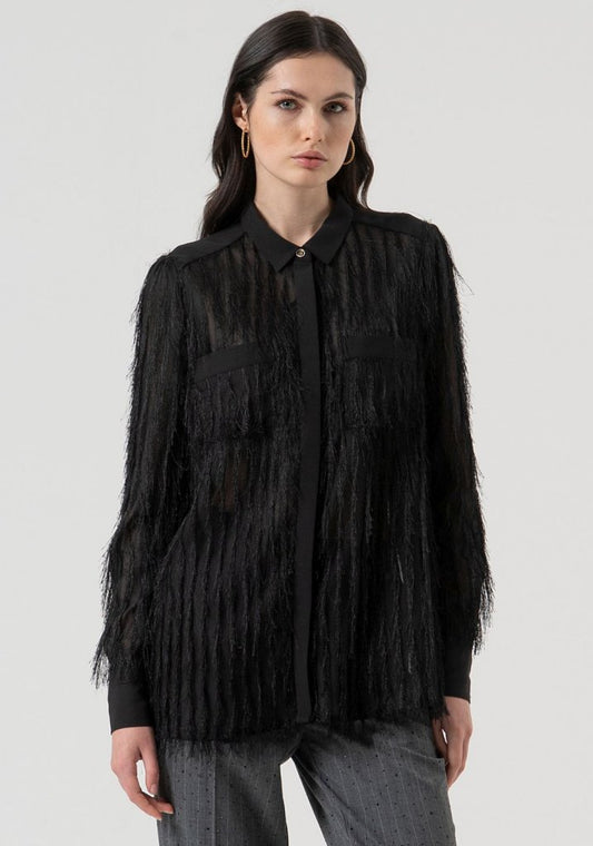 CAMISA FLECOS TRANSPARENCIAS - FRACOMINA