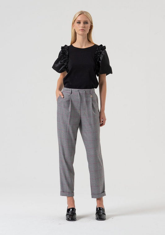 PANTALÓN CUADROS GOMA CINTURA - FRACOMINA