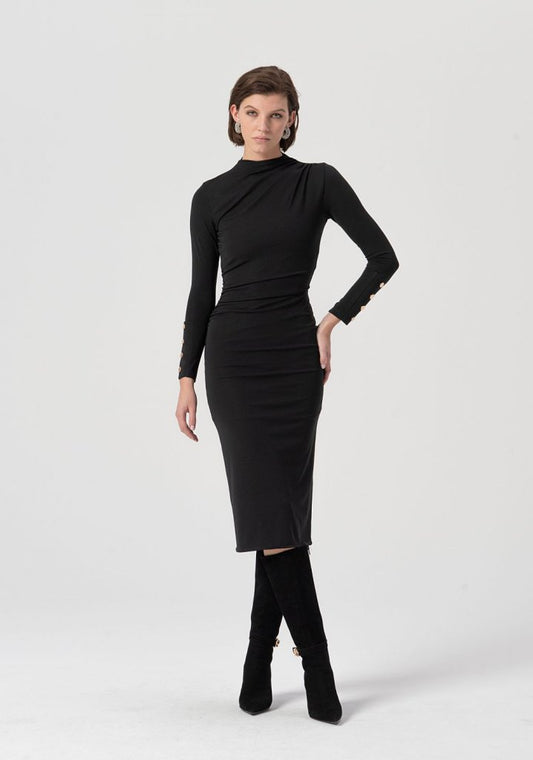 VESTIDO CUELLO CHIMENEA - FRACOMINA
