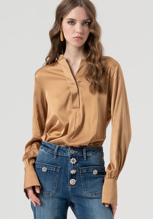 BLUSA SEDA CAMEL - FRACOMINA