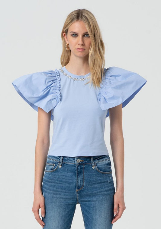 CAMISETA MANGA VOLANTES - FRACOMINA