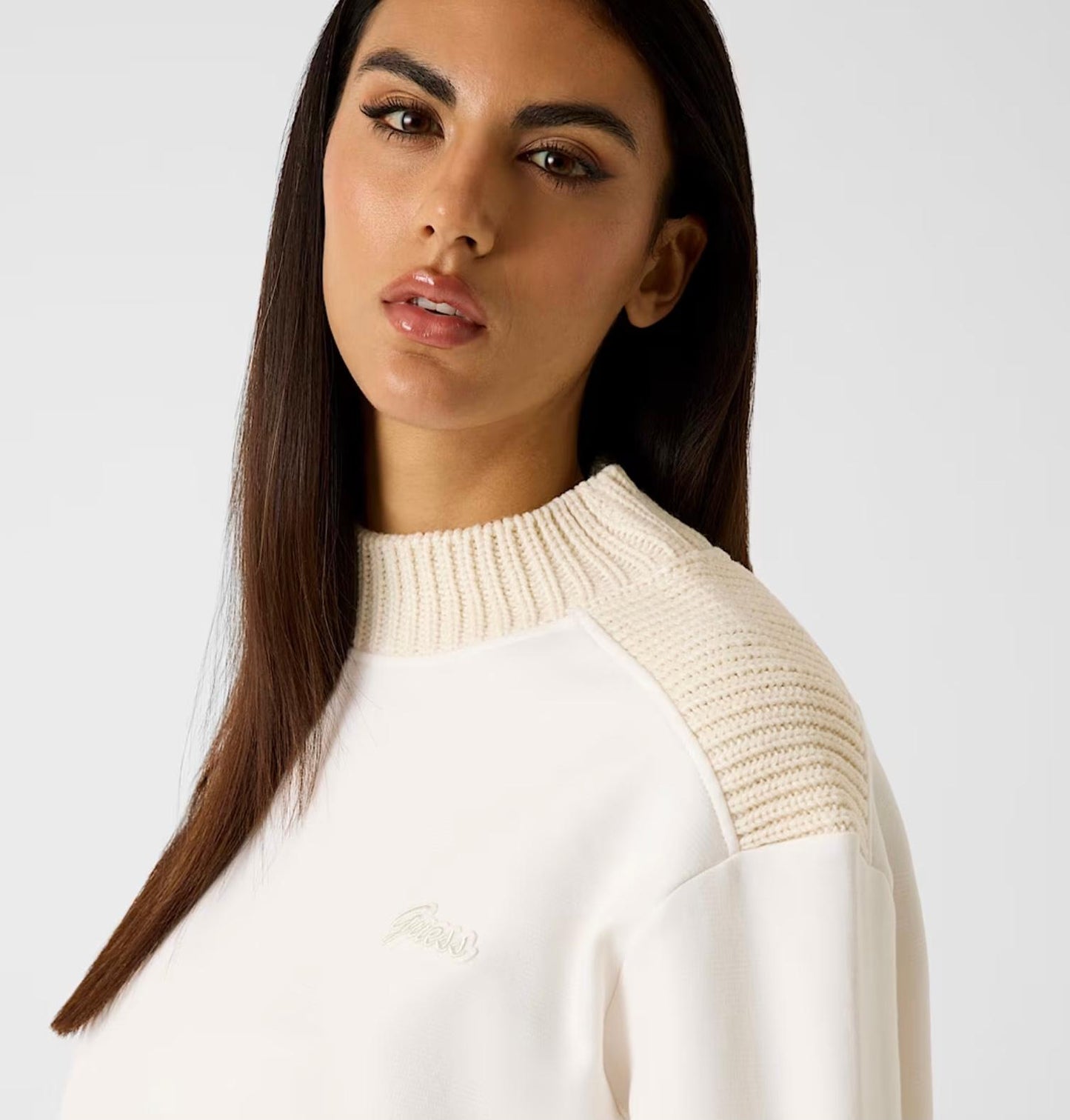 SUDADERA CUELLO CON LANA - GUESS