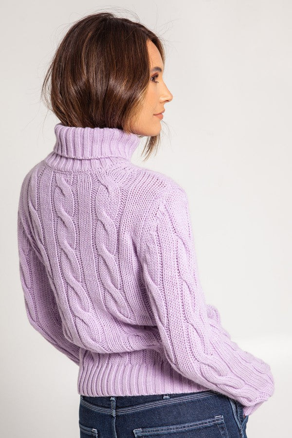 Jersey cuello alto malva - Mangata