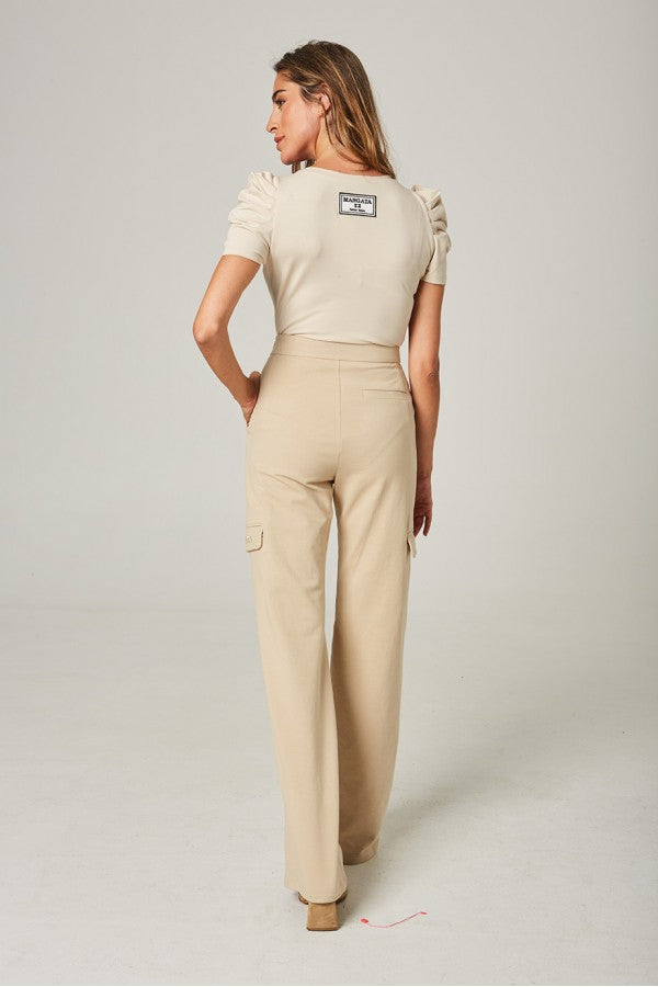 PANTALÓN CARGO BEIGE - MANGATA