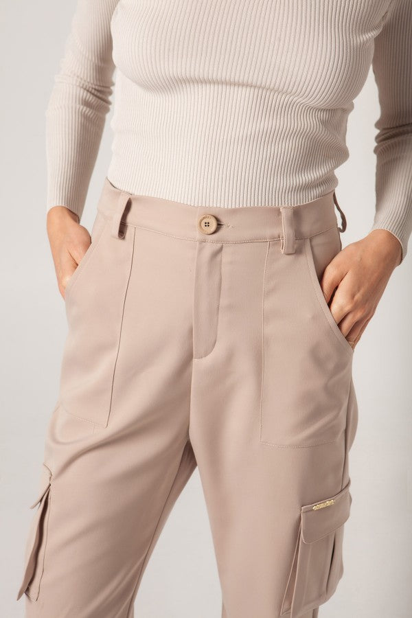 PANTALÓN CARGO BEIGE - MANGATA