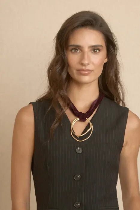 COLLAR TERCIOPELO MEDALLON - LATIDO