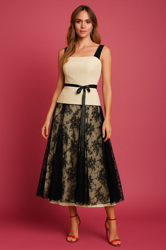 VESTIDO COMBINADO - ALBA CONDE
