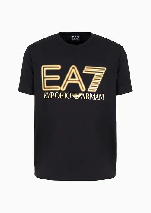 CAMISETA NEGRA LOGO DORADO - EA7