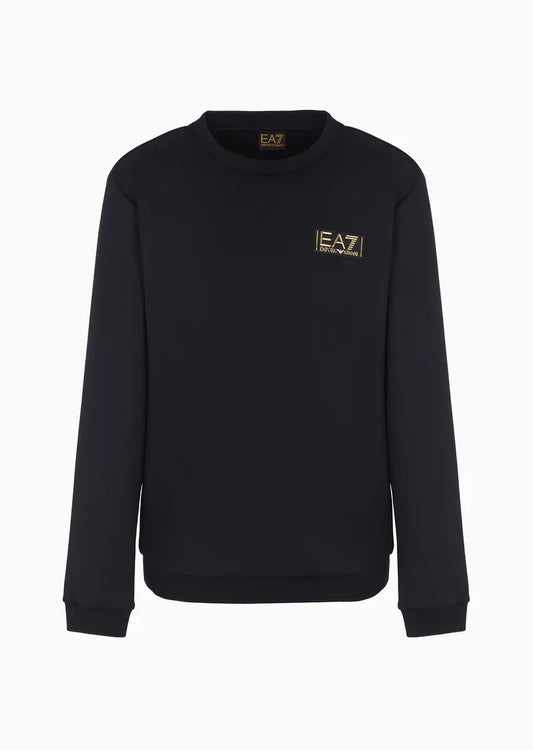 Sudadera negra logo dorado - EA7