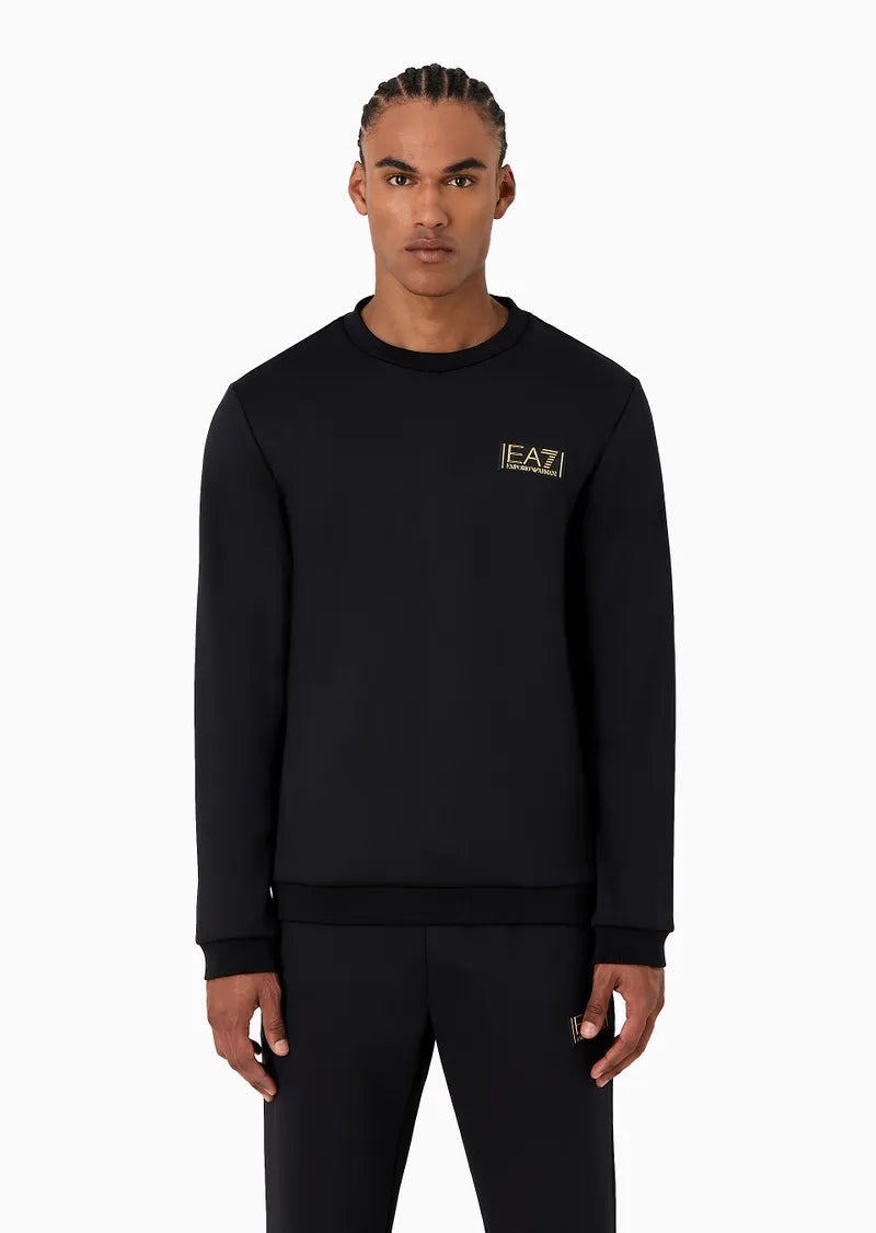 Sudadera negra logo dorado - EA7