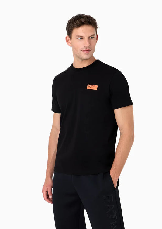 CAMISETA NEGRA LOGO NARANJA - EA7